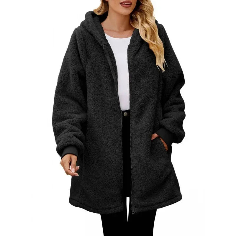 Manteau Polaire Capuche Doux