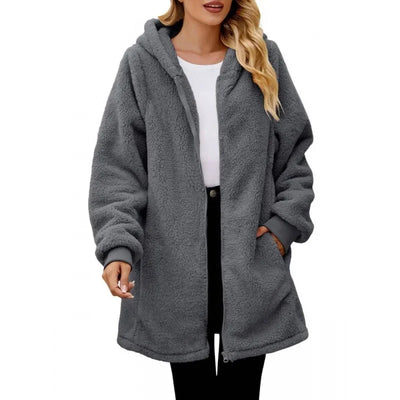 Manteau Polaire Capuche Doux
