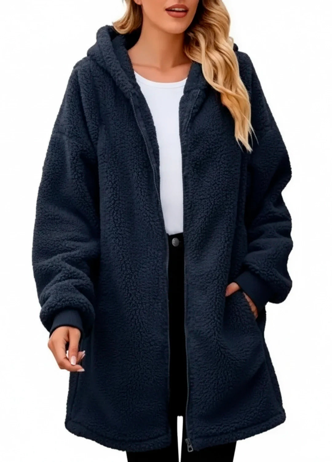 Manteau Polaire Capuche Doux
