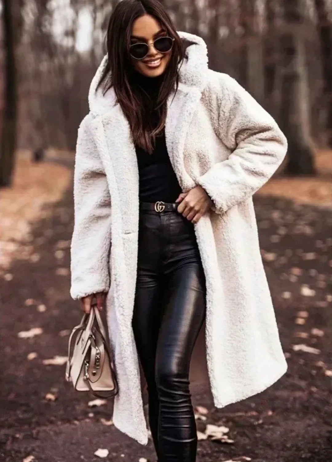 Manteau Long Teddy Capuche