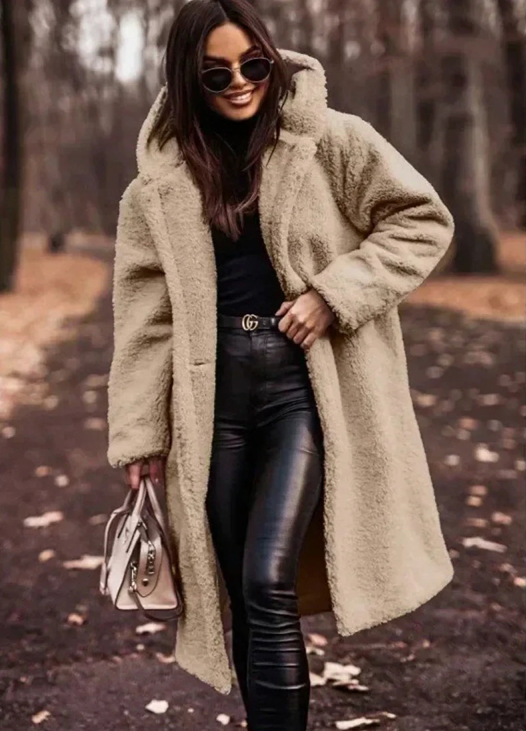 Manteau Long Teddy Capuche